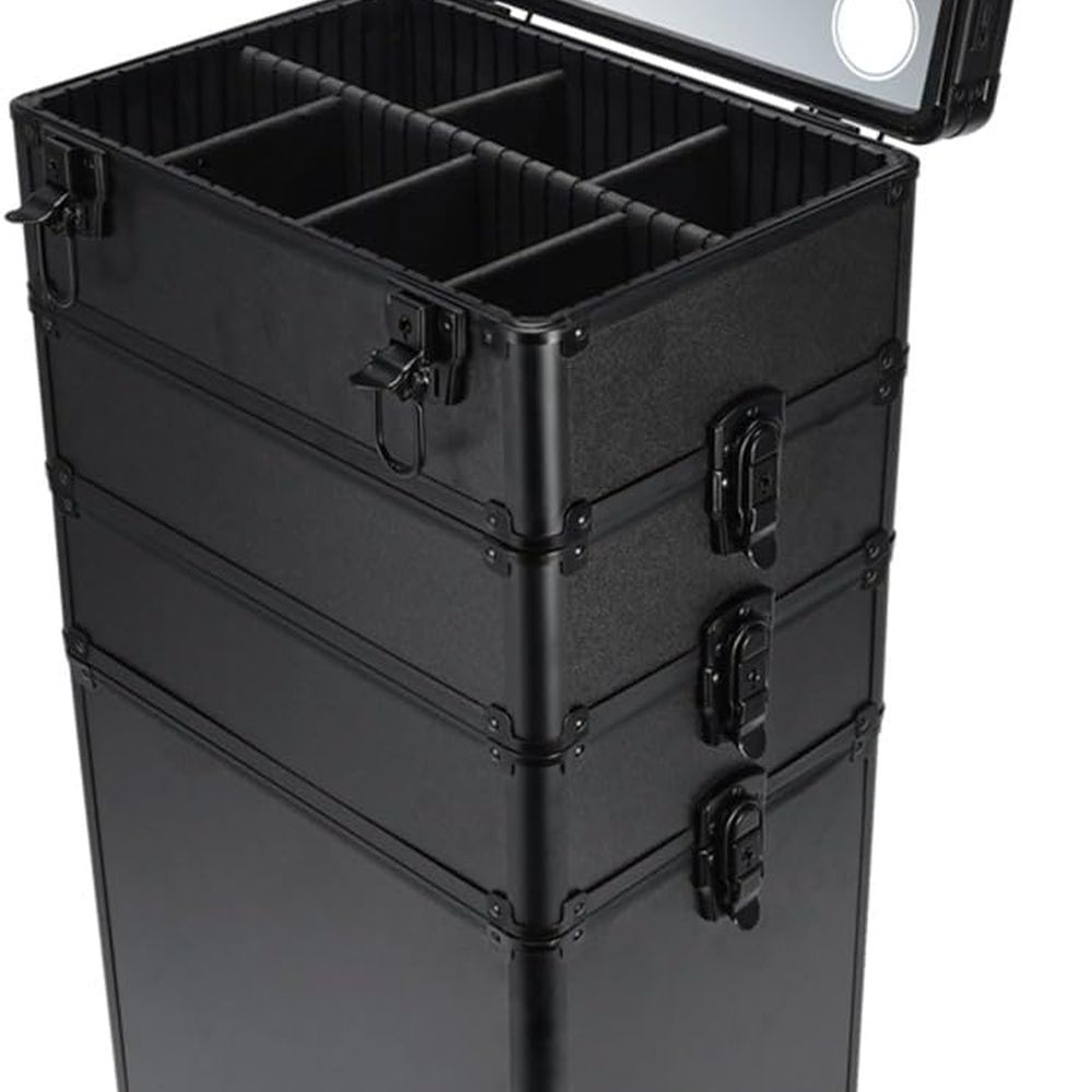 Beauty Makeup Case - 4-in-1 Makeup Train Case with 3-Color