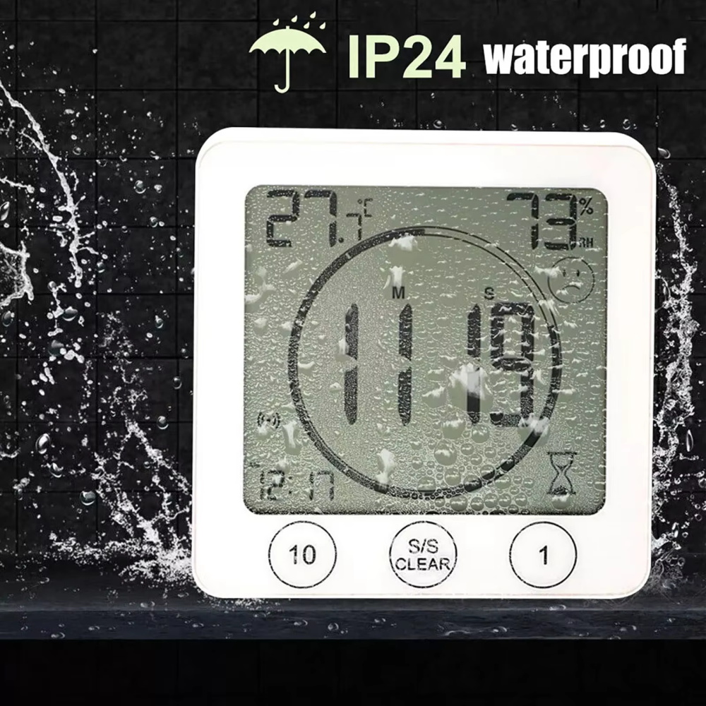 Setting Spray - Waterproof Digital Bathroom Wall Clock Shower