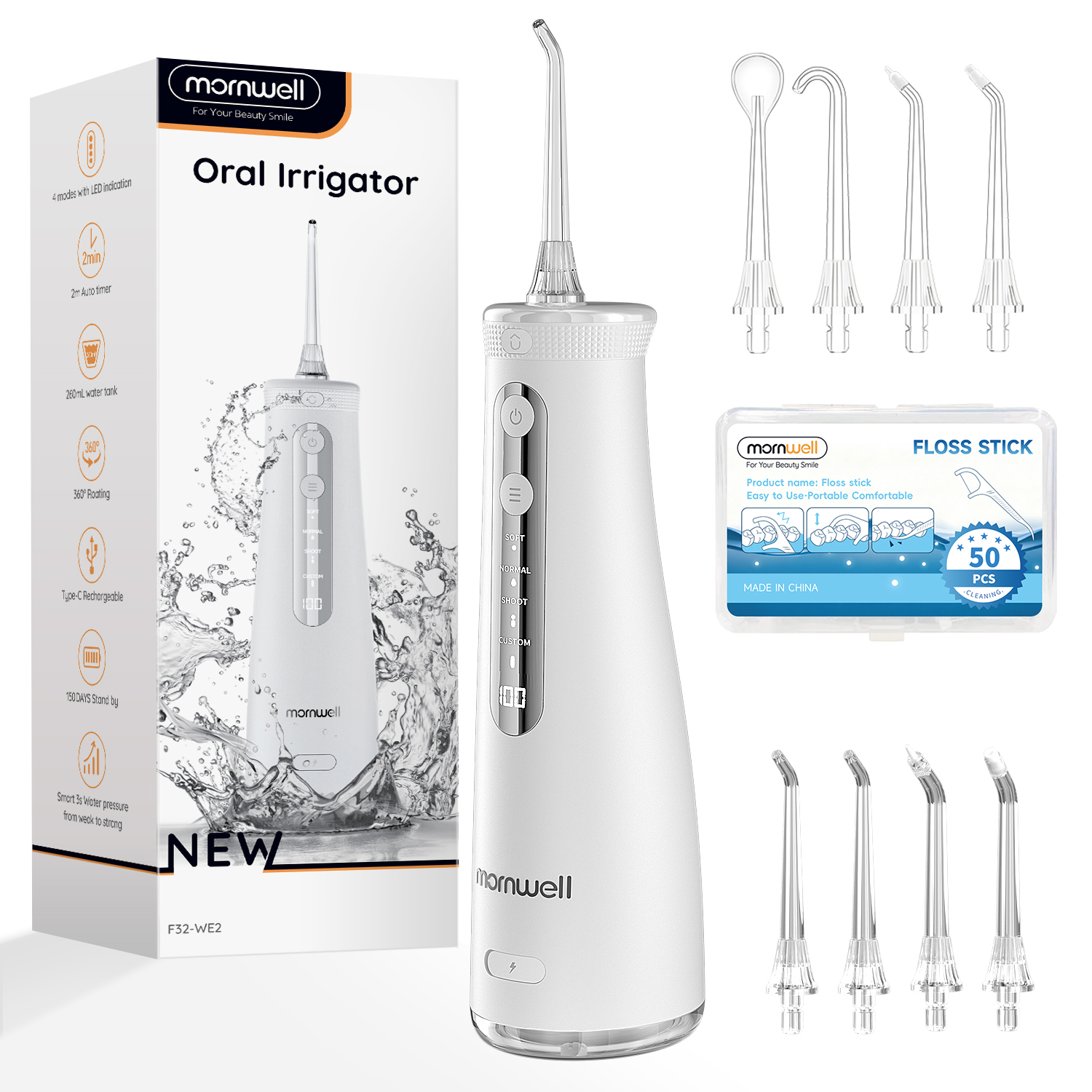 Micellar Water Cleanser - Mornwell Water Dental Flosser Teeth Pick: