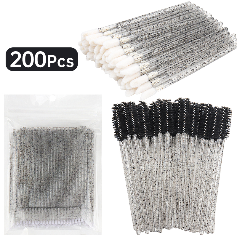 Blush Brush Kabuki - 200 Pcs Eyelash Extension Makeup Set