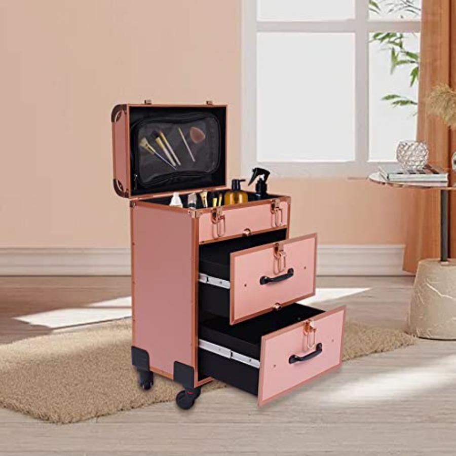 3-Tier Aluminum Rolling Makeup - Beauty Makeup Case avis et prix