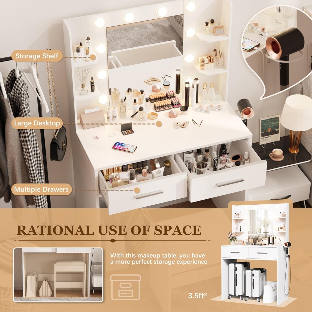 Make up Vanity Desk with Mirro - Beauty Makeup Outlet avis et prix