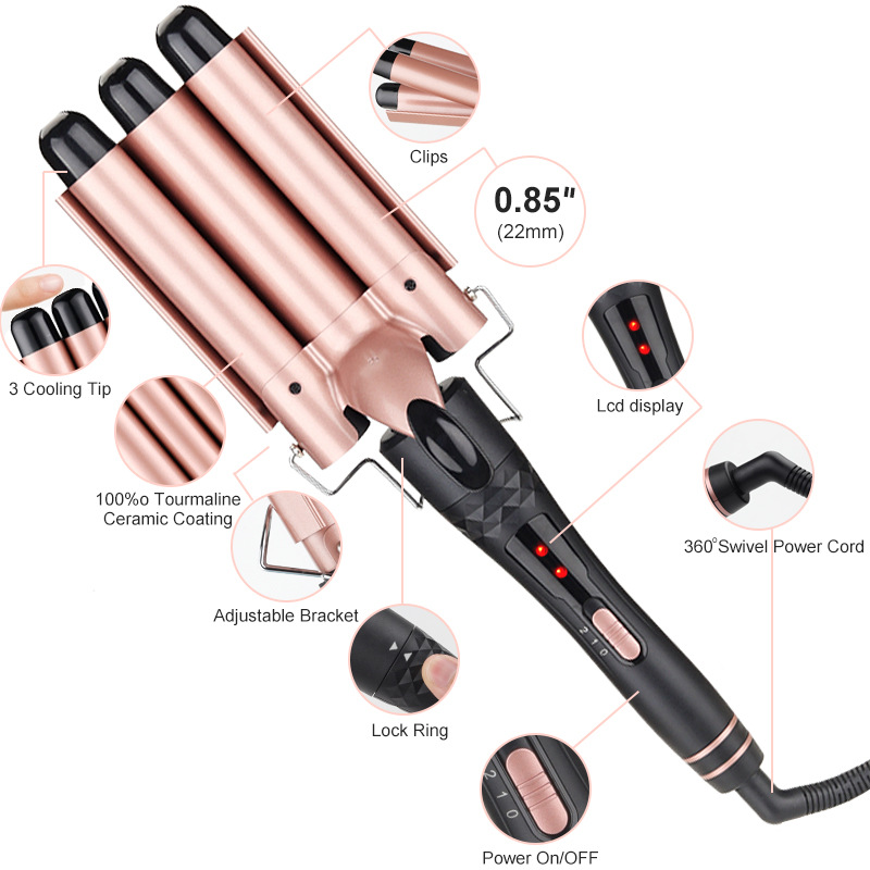 5 in 1 Interchangeable Curling - Hair Curling Wand avis et prix