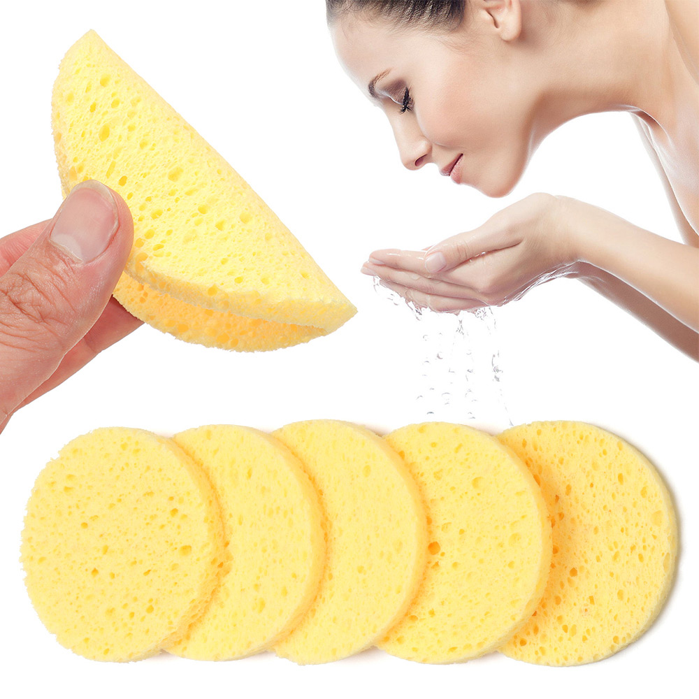 10pcs 6-9cm Yellow Face Round  - Cosmetic Sponge avis et prix