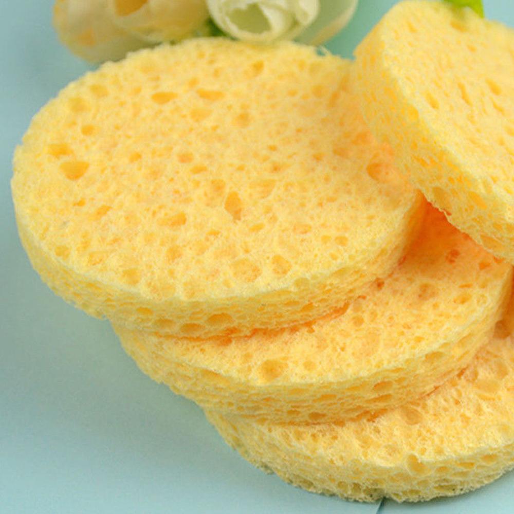 10pcs 6-9cm Yellow Face Round  - Cosmetic Sponge avis et prix