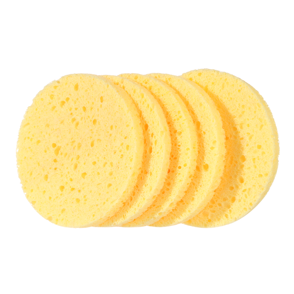 10pcs 6-9cm Yellow Face Round  - Cosmetic Sponge avis et prix