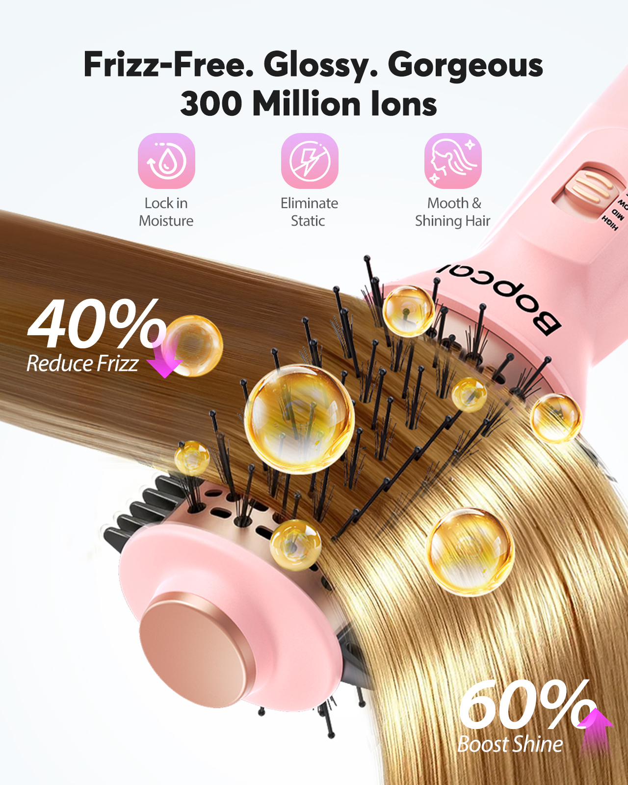 4 IN 1 Hot Air Brush Straighte - Hair Curling Wand avis et prix