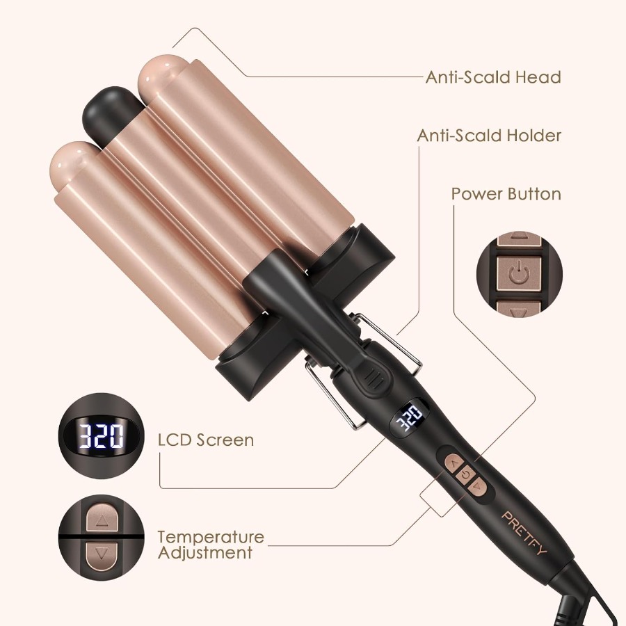 3 Barrel Curling Iron Wand 1.2 - Hair Curling Wand avis et prix
