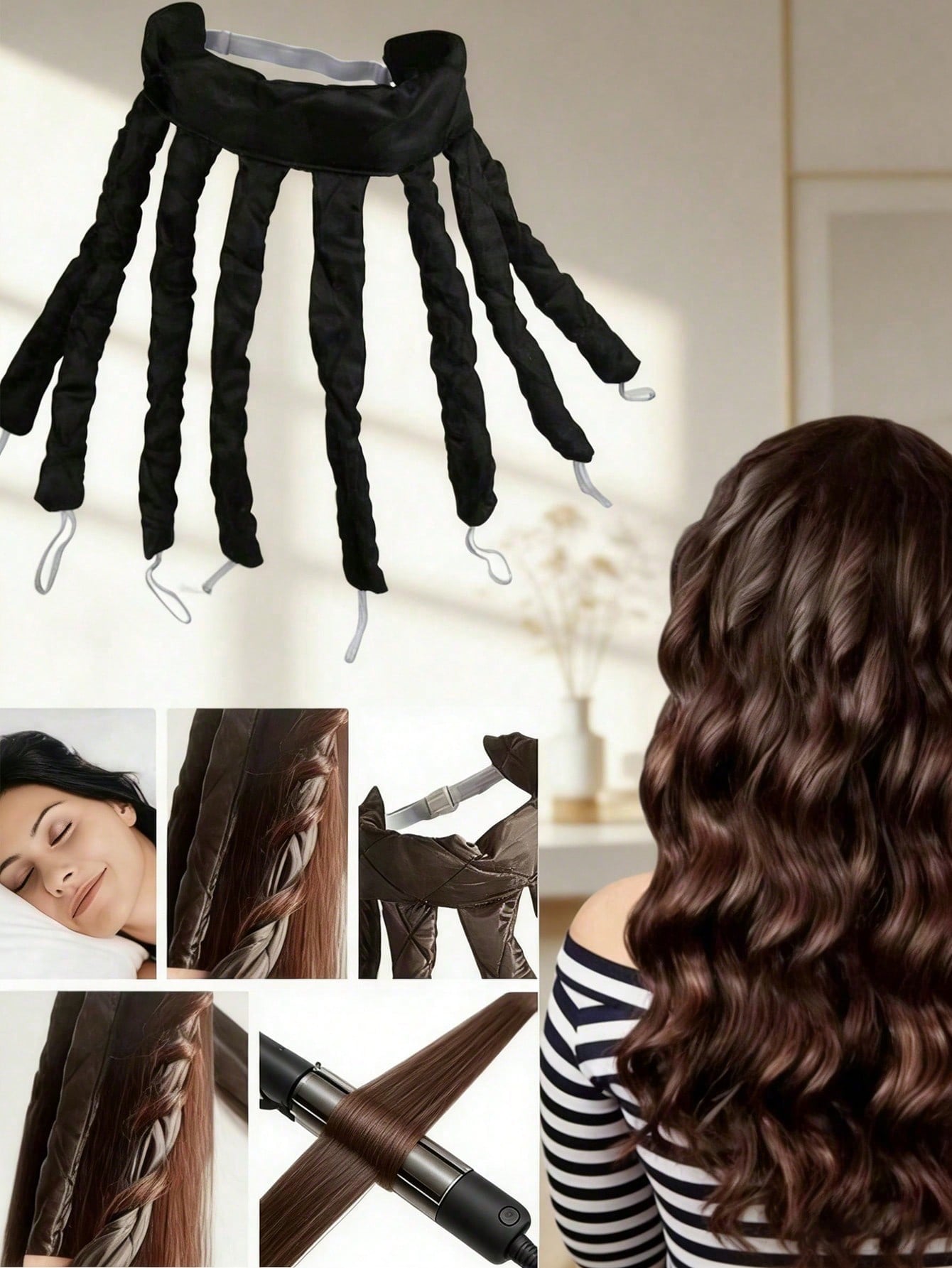 1pc 8-Prong No-Heat Curling Wa - Hair Curling Wand avis et prix