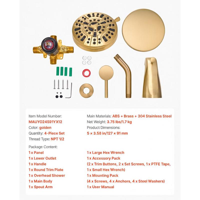 Bathtub Shower Fixture Combo 5 - Setting Spray avis et prix