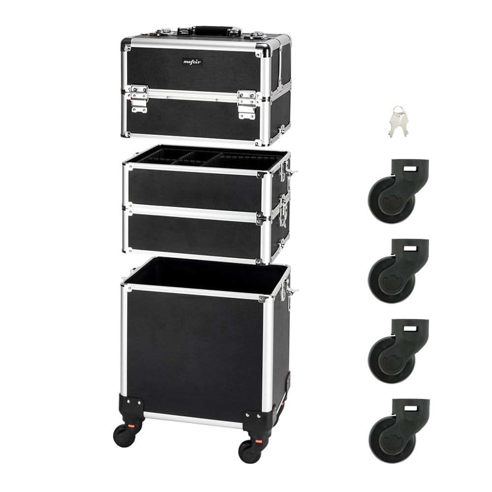 Aluminum 4-in-1 Rolling Makeup - Beauty Makeup Case avis et prix