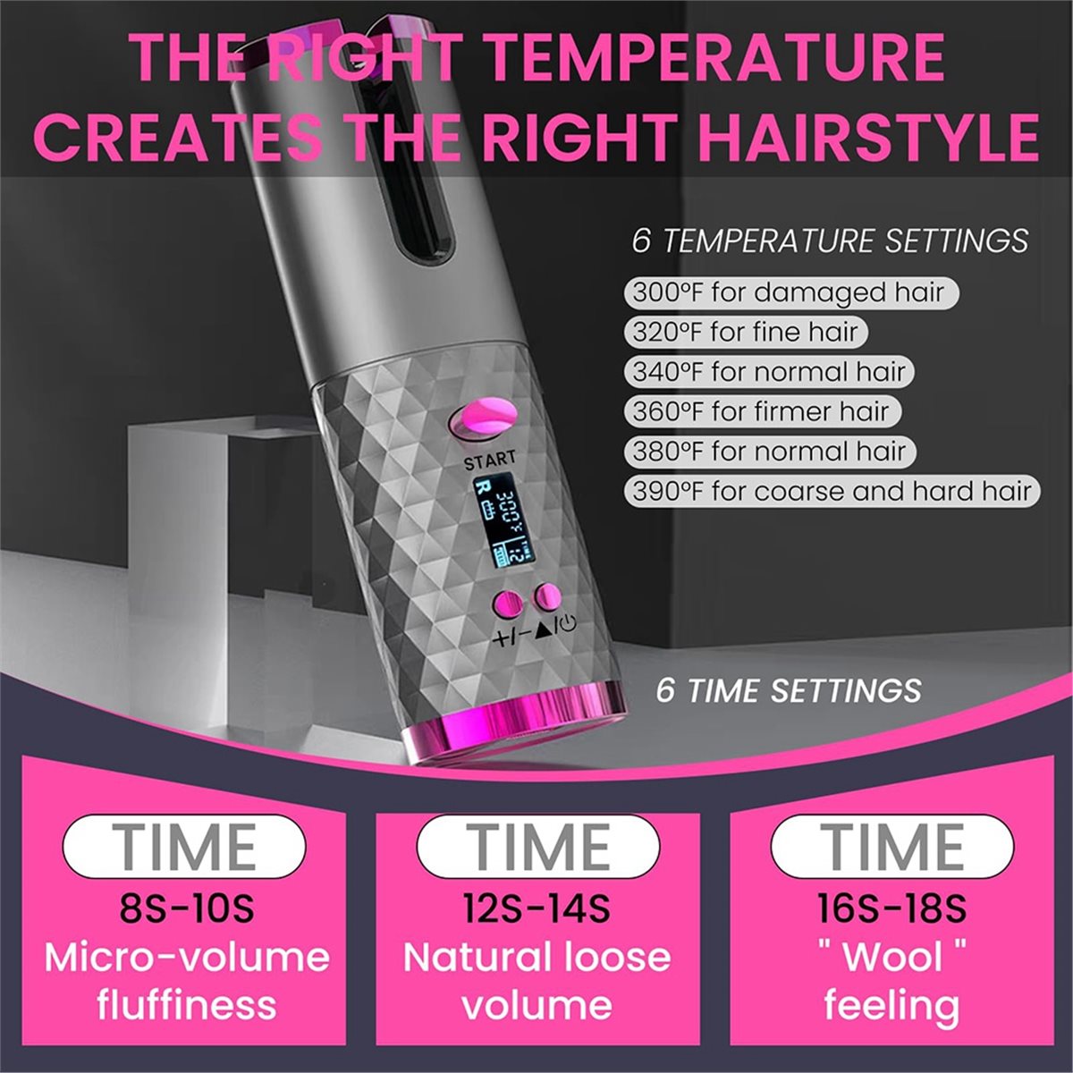 N18R Cordless Curling Iron Bea - Hair Curling Wand avis et prix